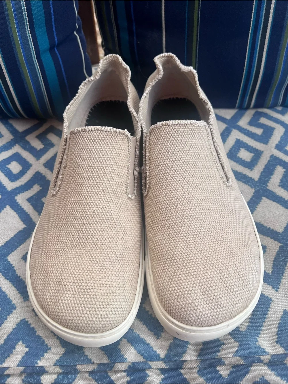 Birkenstock Canvas Slip-On Sneakers, Men's Size 46 (US 13), Taupe/Beige